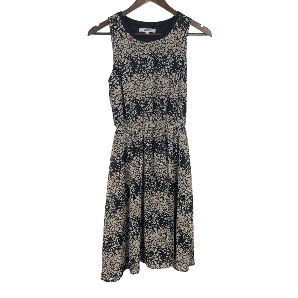 Modbe Black Floral Sleveless Dress 👗